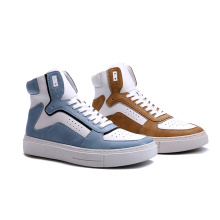 High Quality Custom Logo Luxury Breathable Mens Hightop Flat Sneakers